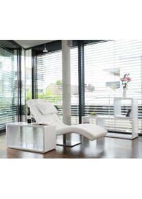 Relaxsessel Salesfever "Komfortabler Loungesessel", wei&szlig;, B:60cm H:40cm T:200cm, Sessel, Relaxsessel, mit Nackenkissen, Relaxliege mit modernem Metallfu&szlig;