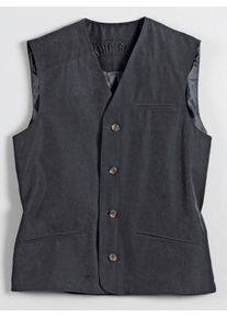 Lederimitatweste Marco Donati, Herren, Gr. 50, grau, 100% Polyester, unifarben, Westen Lederimitatweste