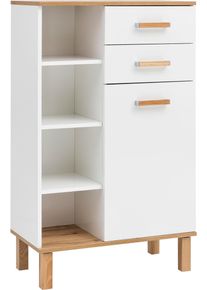 Kommode Schildmeyer "Padua", wei&szlig; (wei&szlig; glanz, eichefarben landhaus, wei&szlig; glanz), Sideboards, Kommode, F&uuml;&szlig;e aus Massivholz