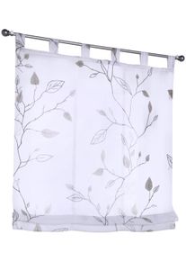 Raffrollo Kutti "Bonnie" Gr. 4, grau (grau, taupe, sanftes wei&szlig;), B:100cm H:140cm, Obermaterial: 100% Polyester, Raffrollos, Raffrollo, halbtransparent, Polyester, Schlaufen
