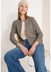 Sweatjacke Cecil, Damen, Gr. L (42), urban taupe, Sweatware, Obermaterial: 72% Polyester, 25% Viskose, 3% Elasthan, Strukturmuster, regular fit normal, Rundhals, Rippb&uuml;ndchen, Sweatjacken Sweatjacke, mit Ottomanstruktur