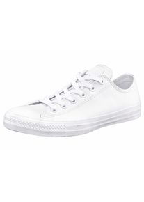 Sneaker Converse "Chuck Taylor Basic Leather Ox Monocrome", Damen, Gr. 37,5, wei&szlig;, Leder, Schuhe Sneaker, Topseller