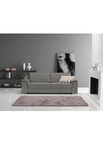 Schlafsofa Egoitaliano "Cecilia, modern & elegant, erstklassiger Sitzkomfort, Dauerschl&auml;fer", grau (steingrau), B:234cm H:85cm T:102cm, Luxus-Micofaser Lederoptik (100% Polyester) ist ein neues technisches Gewebe mit einem visuellen und taktilen Aspekt, der dem Nubuk sehr nahe kommt, mit innovativen Eigenschaften. Seine au&szlig;erordentliche Weichheit kommt von einem exklusiven Produktionsprozess, der 