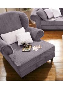XXL-Sessel Home Affaire "King Henry, Sessel, Ohrensessel, Relaxsessel, Big Sessel, Breite 121cm", grau (anthrazit), B:121cm H:111cm T:107cm, Luxus-Microfaser (100% Polyester);Samtcord &raquo;Ribbon&laquo; (88% Polyester 12% Polyacryl), Sessel, XXL-Sessel, mit Federkern, in legerer Polsterung und losen Kissen
