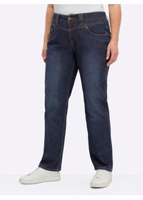 Bequeme Jeans sheego, Damen, Gr. 58, Normalgr&ouml;&szlig;en, dunkelblau, 99% Baumwolle, 1% Elasthan, unifarben, lang, Jeans Bequeme Jeans
