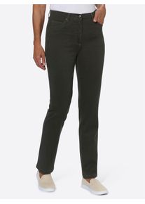5-Pocket-Jeans Casual Looks, Damen, Gr. 22, Kurzgr&ouml;&szlig;en, gr&uuml;n (khaki), 98% Baumwolle, 2% Elasthan, unifarben, lang, Jeans 5-Pocket-Jeans