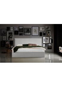Bettgestell "Melody", grau (hellgrau), B:202cm H:107cm L:213cm, Bettgestell und seitliche Einfassung der Matratzen: Cord, ATLANTIC HOME COLLECTION, Betten, Bettgestell, mit Bettkasten und Lattenrost