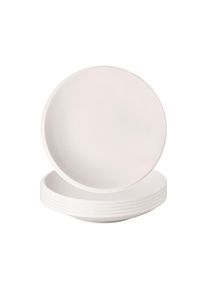 Villeroy & Boch Schale VILLEROY & BOCH "Schalen flach NewMoon &oslash; 25 cm 6er Set wei&szlig;", wei&szlig;, L:25cm, Sch&uuml;sseln, Schale