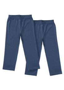Caprihose STACCATO, M&auml;dchen, Gr. 152, Normalgr&ouml;&szlig;en, blau, Oberstoff: 95% Baumwolle, 5% Elasthan., unifarben, Basic, bequem, Hosen Caprihose, Doppelpack