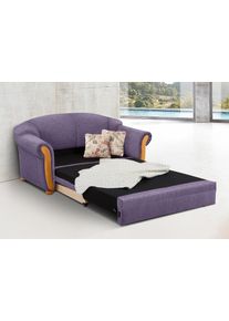 2-Sitzer Home Affaire "Milano, Schlafsofa im Landhaus-Stil, bequem, Liegefl&auml;che 188/124cm", lila (flieder), B:174cm H:87cm T:88cm, Chenille (70% Polyacryl, 30% Polyester) auf Korpus und Zierkissen, Sitz und R&uuml;cken im Blumenmuster &raquo;Paradise&laquo; (100% Polyester), Sofas, 2-Sitzer, mit Bettfunktion