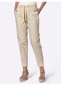 7/8-Hose Heine, Damen, Gr. 48, Normalgr&ouml;&szlig;en, sand, 98% Baumwolle, 2% Elasthan, unifarben, Hosen 7/8-Hose