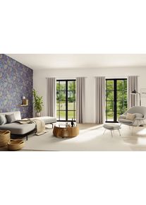 Gardine HOMING "Merle" Gr. 1, silber (silberfarben), B:135cm H:175cm, Polyester, Gardinen, Gardine, Fertigschal