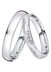 Trauring DOOSTI "Schmuck Geschenk Silber 925 Trauring Ehering Partnerring LIEBE" Gr. 62, silber (silberfarben), Fingerringe, Damen, 62, ohne Zirkonia, Silber 925 (Sterlingsilber), 3,5mm, Trauring, wahlweise mit oder ohne Zirkonia