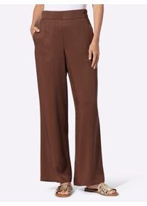 Schlupfhose Heine, Damen, Gr. 50, Normalgr&ouml;&szlig;en, schoko, 100% Lyocell, unifarben, Hosen Schlupfhose