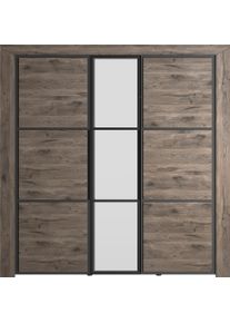 Kleiderschrank GAMI "Kleiderschrank 3 T&uuml;ren, Kinderkleiderschrank", braun (eiche braun), B:222cm H:225cm T:58cm, Holzwerkstoff, Schr&auml;nke, Kleiderschrank, In 2 Farben erh&auml;ltlich