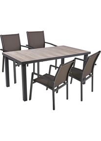 Garten-Essgruppe Garden Pleasure "RANA", grau, Aluminium, Sitzm&ouml;bel-Sets, Garten-Essgruppe