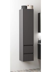 Hochschrank Welltime "Urban", grau, B:35cm H:160cm T:35cm, FSC-zertifizierter Holzwerkstoff, Schr&auml;nke, Hochschrank, Schubladen mit Softclose, Glaseinlegeb&ouml;den, Schubladenfront geriffelt