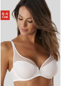 B&uuml;gel-BH Lascana, Damen, Gr. 80, Cup G, beige (creme), Microtouch, Obermaterial: 48% Polyamid, 40% Polyester, 12% Elasthan, A-Linie, BHs B&uuml;gel-BH, mit dezent transparentem Look
