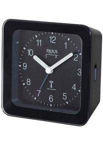 Funkwecker FILIUS zeitdesign, schwarz, Wecker, Funkwecker, Wecker, Schlafzimmer, Leuchtzeiger, Beleuchtung, Weckwiederholung