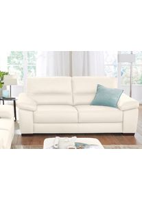 2-Sitzer Calia italia "Gaia, hochwertiges Ledersofa mit erstklassigem Sitzkomfort", beige (bianco latte), B:177cm H:92cm T:97cm, Leder SORRENTO - 100% Leder;Leder BULL - 100% Leder, Sofas, 2-Sitzer, edles Design, in zwei hochwertigen Lederqualit&auml;ten