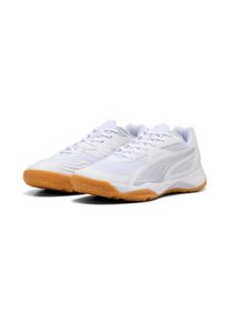 Hallenschuh Puma "SOLARFLASH III W+", Damen, Gr. 37, Puma wei&szlig;, lila crush, berry, Textil, Schuhe Hallenschuh