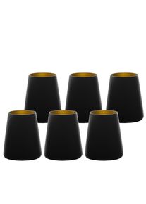 Glas ST&Ouml;LZLE "Becher Power 380 ml 6er Set", bunt (schwarz, gold), Glas, Trinkgef&auml;&szlig;e, Glas