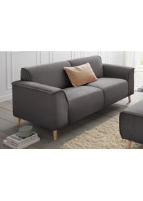 2,5-Sitzer Home Affaire "Janek Scandic Design, elegant und zeitlos", schwarz (pepper), B:193cm H:81cm T:90cm, Struktur fein ( 100% Polyester);Struktur weich (92% Polyester, 8% Nylon);Struktur fein ( 100% Polyester), Sofas, 2 5-Sitzer, mit Federkern und Keder in scandinavischem Design