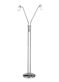 JUST LIGHT Stehlampe "MAX LED", silber (silberfarben), 2, &Oslash; 25cm H: 110cm, 1 Stk., Leuchten, wechselbares LED Leuchtmittel, Stehlampe