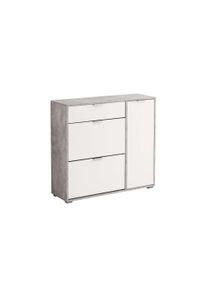 Schuhschrank Inosign "Arco 2, Schuhkommode, Schuhregal, Breite 102 cm", grau (beton), B:102cm H:94,5cm T:33cm, Holzwerkstoff, Schr&auml;nke, Schuhschrank, 2 Klappen mit Doppelschuhtrommeln, mit Schublade, in modernen Farben