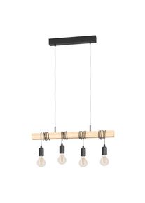EGLO H&auml;ngeleuchte "TOWNSHEND", braun (schwarz, holzfarben), 4, &Oslash; 0cm H: 110cm, 1 Stk., Leuchten, Wohnzimmer, Esszimmer, 4-flammig, 110x10,5x70cm, H&auml;ngeleuchte