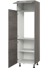 K&uuml;hlumbauschrank KOCHSTATION "KS-Trea SK-195-88", grau (eichefarben grau), B:60cm H:195cm T:56cm, Schr&auml;nke, K&uuml;hlumbauschrank, Stauraum ober- und unterhalb vom K&uuml;chenschrank, Breite 60cm H&ouml;he 195cm