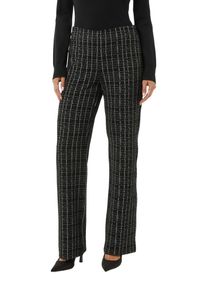 Stoffhose comma, Damen, Gr. 44, N-Gr, grau (grau, schwarz), Web, Obermaterial: 63% Polyester, 25% Viskose, 10% metallisierte Fasern, 2% Elasthan, gemustert, normal lang, Hosen Stoffhose, Sommerhose mit grafischem Muster