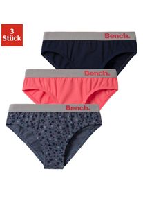 Slip Bench., M&auml;dchen, Gr. 146/152, 3 Stk., bunt (koralle, blau, meliert, bedruckt, navy), Jersey, Obermaterial: 92% Baumwolle, 8% Elasthan (LYCRA), gemustert, unifarben, k&ouml;rpernah, Unterhosen Slip, mit Sternen Print und unifarben