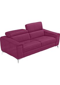 2,5-Sitzer Egoitaliano "Francine, Designsofa, Loungesofa, Breite 213 cm, Fu&szlig;farbe chrom", pink (fuchsia), B:213cm H:100cm T:106cm, Sofas, 2 5-Sitzer, Designfu&szlig;, Luxus-Microfaser BLUSH, fuchsia