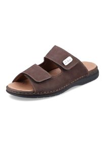 Pantolette Rieker, Herren, Gr. 40, braun (dunkelbraun), Nubukleder, Schuhe Pantolette, Klettschuh, Sandale, Sommerschuh mit praktischem Klettverschluss, Topseller