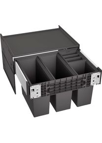M&uuml;lltrennsystem Blanco "Select II 60/4", schwarz, B:40cm H:36cm T:57cm, Kunststoff, M&uuml;lleimer, M&uuml;lltrennsystem, Kunststoff, Stahlblech, 600 mm Untermass