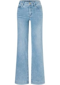 Weite Jeans MAC "Dream Wide authentic", Damen, Gr. 40, L&auml;nge 34, summer blau clouds wash, Denim/Jeans, Obermaterial: 92% Baumwolle, 5% Elastomultiester, 3% Elasthan, straight fit lang, Jeans Weite Jeans, mit formendem Shaping-Effekt