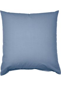 Kissenbezug Janine "PIANO 0125 31 80x80", blau (denimblau), B:40cm L:40cm, Mako-Soft-Seersucker, Obermaterial: 100% Baumwolle, Kissenbez&uuml;ge, Kissenbezug, mit Rei&szlig;verschluss