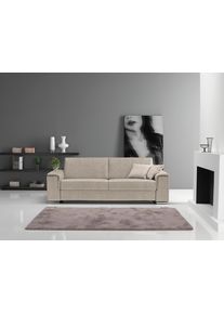 Schlafsofa Egoitaliano "Cecilia, modern & elegant, erstklassiger Sitzkomfort, Dauerschl&auml;fer", grau (opal grau), B:234cm H:85cm T:102cm, Luxus-Micofaser Lederoptik (100% Polyester) ist ein neues technisches Gewebe mit einem visuellen und taktilen Aspekt, der dem Nubuk sehr nahe kommt, mit innovativen Eigenschaften. Seine au&szlig;erordentliche Weichheit kommt von einem exklusiven Produktionsprozess, der 