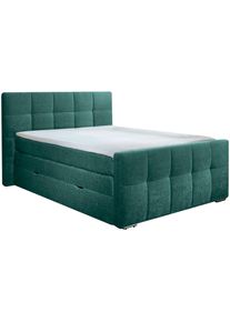 Boxspringbett Home Affaire "Ros&agrave;", gr&uuml;n, B:184cm L:224cm, Komplettbetten, Boxspringbett, H3/H3, H3/H4, H4/H4 m&ouml;glich
