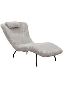 Relaxsessel Salesfever "Komfortabler Sessel zum Entspannen", grau, B:77cm H:94cm T:180cm, 100% Polyester, Edelstahl, Sessel, Relaxsessel, Moderne Relaxliege: Gem&uuml;tlichkeit trifft Cord-Bezug