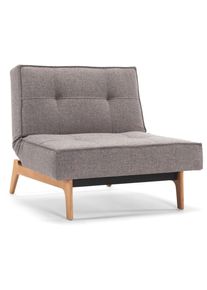 Sessel INNOVATION LIVING &trade; "Splitback Designsessel, 3-fach verstellbarer R&uuml;ckenlehne, Breite 90cm", grau, B:90cm H:79cm T:95cm, Strukturstoff fein &raquo;Soft&laquo; (100% Polyester);Strukturstoff grob &raquo;MIXED DANCE&laquo; (100% Polyester);Strukturstoff weich &raquo;Coastal&laquo; (100% Polyester);Webstoff fein &raquo;FLASHTEX&laquo; (100% Polyester);Samtstoff &raquo;Velvet&laquo; (100% Polyester), Sessel, Sessel, mit Eik Beine, in skandinavischen Des