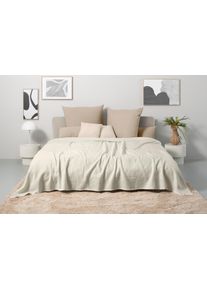 Tagesdecke OTTO HOME "Mira", creme, B:250cm L:280cm, Obermaterial: 100% Baumwolle, Tagesdecken, Tagesdecke, leichte Tagesdecke aus 100% Baumwolle, uni &Uuml;berwurf, ohne F&uuml;llung