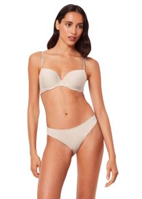 Balconette-BH Triumph "Pure Micro", Damen, Gr. 85, Cup C, beige (cameo beige), Single Jersey, Obermaterial: 47% Polyamid, 36% Polyester, 17% Elasthan, clean, unifarben, Basic, BHs Balconette-BH, nahezu unsichtbar, geformte Cups, Microfaser, wattiert