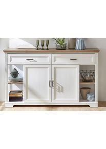 Sideboard Innostyle "Jasmin", wei&szlig; (piniefarben, wei&szlig;, eichefarben), B:171cm H:102cm T:48cm, Holzwerkstoff, MDF, Sideboards, Sideboard, Breite 171 cm, 2 Holzt&uuml;ren, 2 Schubk&auml;sten, 4 offene F&auml;chere
