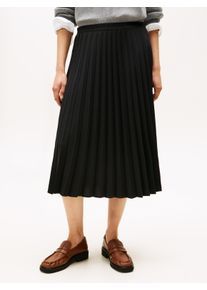 Plisseerock Tommy Hilfiger "FLUID PLEATED PULL ON MIDI SKIRT", Damen, Gr. 34, schwarz, Web, Obermaterial: 100% Polyester, unifarben, regular fit wadenlang, R&ouml;cke Plisseerock