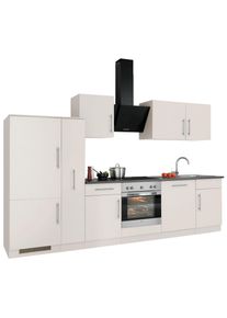 Wiho-K&uuml;chen K&uuml;chenzeile WIHO K&Uuml;CHEN "Cali", beige (k&uuml;che: natur, korpus: cashmerefarben, arbeitsplatte: granit grau), B:310cm T:60cm, Komplettk&uuml;chen-Sets, K&uuml;chenzeile, ohne E-Ger&auml;te, Breite 310 cm