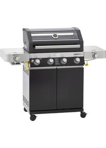 R&ouml;sle Gasgrill R&Ouml;SLE "BBQ-Station VIDERO, 25524", schwarz, B:138cm H:117,5cm T:57cm, Grills, Gasgrill, G4-S Schwarz, 4 Brenner, extra Primezone und Seitenbrenner, VARIO+