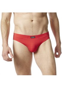 Slip Bruno Banani "CHECK LINE 2.0 SPORTSLIP", Herren, Gr. 6L, rot (rot marine), Obermaterial: 90% Polyamid, 7% Elasthan, 3% sonstige Fasern, bequem, Unterhosen Slip