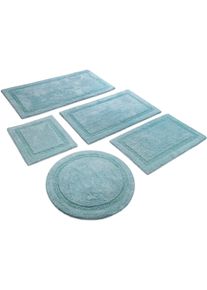 Badematte WECON HOME BASICS "Knut", rauch blau, H:20mm, Baumwolle, Badematten, Badematte, waschbar, rutschfest, strapazierf&auml;hig, pflegeleicht, Bord&uuml;re, weich